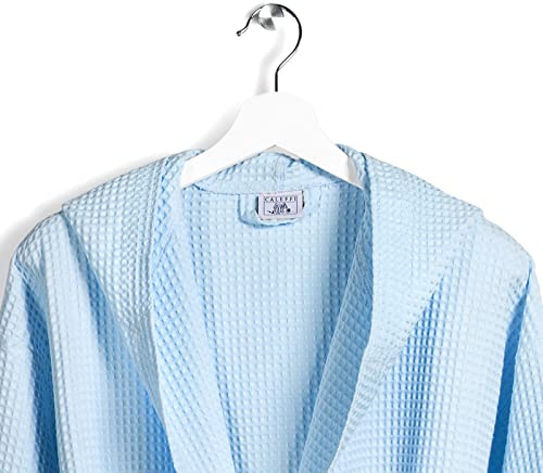 Caleffi Polo Accappatoio con Cappuccio, Cotone , Azzurro, L, 69388
