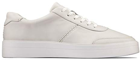 Clarks Hero Walk, Scarpe Stringate Derby Donna, Bianco (White Leather White Leather), 42 EU