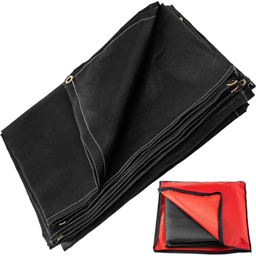 VEVOR Couverture de soudage en Fibre de Verre de 1,8 x 3 m - Couverture Ignifuge pour Une Suspension Facile et Une Protection Contre Les étincelles et Les éclaboussures