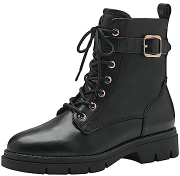 Tamaris Botines de Tacón para Mujer Veganos, Negro, 37 EU