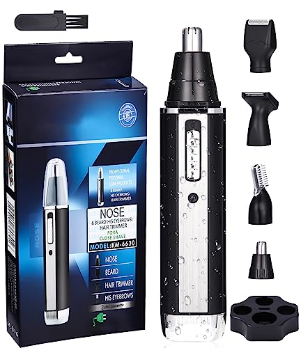 Nose Trimmer Trim nose, ear and eyebrow hair - Fully washable - Skin protector - Stainless steel blades - Suitable for in the shower Trimmer for nose