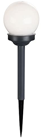 Solarlampen für Außen Kugel Gartenleuchte Erdspieß Kugelleuchte Solar LED Solarkugel für den Garten, weiß schwarz, LED warmweiß, DxH 10x38 cm