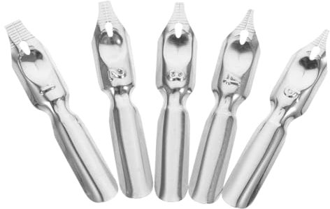 STOBOK 5St Abgeschrägte Stahlfeder Stift Kalligrafie-Federn Ersatz für Füllfederhalterspitzen Schreibfedern für Studenten Universal-Füllhalterspitzen Federn für Füllfederhalter Silver