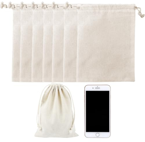 20 piezas bolsa de algodón, bolsa para colorear de 10 x 14 cm, bolsa con cordón, bolsa de relleno, bolsa de lona de algodón
