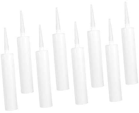 VILLCASE 8piezas Cartucho De Plástico Vacío Tubo De Sellador Rellenable Tubo Vacío De Pegamento Para Vidrio Para Calafateo