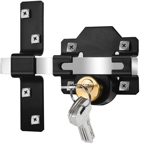 Long Throw Gate Long, 50mm, Mortise Lock for Wooden Door & Gate, Double Sides Locking, 5 Keys