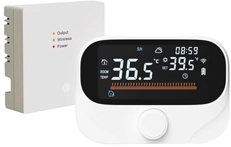 Termostato WiFi - Termostato Inteligente con App Y Control por Voz - Monitor de Control de Temperatura para Caldera - para Dormitorio Sala de Estar Casa Caldera Invernadero
