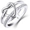JO WISDOM Damen Ring Herz Breit Silber 925 Ringe Unendlichkeit mit 3A Zirkonia Swarovski Verlobungsring,Schmuck für Frauen