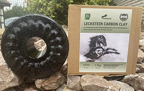 Pferdelutscher Leckstein Carbon Clay - Entschlackungshilfe - speziell für Pferde und Ponys 1,8kg (1kg/15,50€)