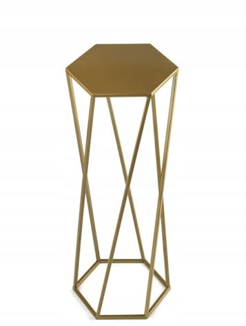 HowHomely Supporto per fiori in metallo, altezza 70 cm, solido sgabello per fiori a forma esagonale, supporto per piante in stile loft per la decorazione di interni