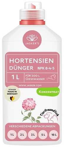 JASKER'S flüssig 1 Liter - 100% Turbo Schnelldünger mit Guano - Flüssiger Organischer Hortensien Dünger - Flüssigdünger für im Kübel & Freiland -
