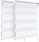 VOUNOT 2er Set Doppelrollo klemmfix ohne Bohren, Duo Rollo Klemmrollo für Fenster und Tür, lichtdurchlässig & verdunkelnd Fensterrollo, 80x150cm, Weiß
