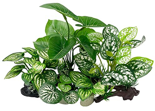 Smoothedo-Pets Fish Tank Decorations Aquarium Decoration Ornaments Accessories Betta Fish Hides Cave Rest Soft Leaf (Mix-Leaf-Set-C) (GZDY)