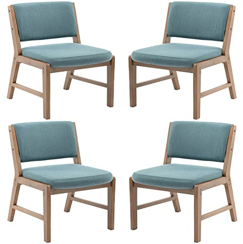 Massivholzstühle, Retro-Bauernhaus-Barhocker, 4er-Set, Möbel, Restaurant- und Kücheninseln, Holzhocker mit Installationswerkzeugen (Farbe: Khaki) (Blau) Made in China