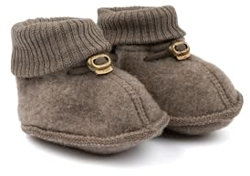 Mikk-line Woll Hausschuhe Kinder 50/56 Melange Denver | Krabbelschuhe Baby in Wool Und Polyster Für Mädchen und Jungen | Woll-Babysocken | Lauflernschuhe Baby | Babyschuhe 0-6 Monate