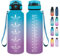 Grsta Trinkflasche - Trinkflasche 1,5 Liter - Trinkflasche mit Strohhalm BPA Frei, Trinkflasche Sport, Trinkflasche Kohlensäure Geeignet, Wasserflasche für Gym, Fahrrad, Fitness, Camping und Schule