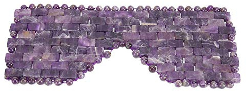 Máscara de ojos de piedra de jade refrescante para ojos hinchados, alivia y promueve el sueño, con piedras frías, calmantes y (amatista)