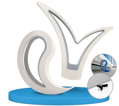 Cuneo, Gancio Porta, Fermafinestre, Fermafinestra, Fermaporte, Fermaporta, utilizzabile a piedi nudi, set composto da 1 SOFTERFIX + 1 STOPPY (bianco)