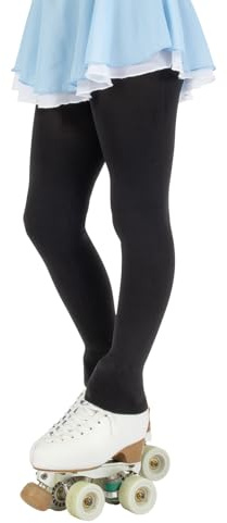 CALZITALY Konståkning för flickor, fotlösa strumpbyxor, skridskoåkning leggings, ogenomskinliga leggings, 80 DEN, tillverkad i Italien