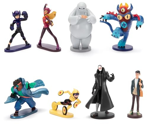 Disney Store Official Set di Personaggi Big Hero 6, 8 Personaggi tra Cui Hiro, Baymax, Go Go, Honey, Lemon, Wasabi, Fred, Tadashi e Yokai, 3+