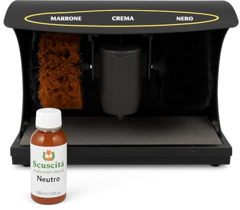 Generico Lucidascarpe Elettrico 90W con Crema Neutra 180ml Omaggio – Ideale per Hotel, B&B, Alberghi e Uffici – Cura e Lucidatura Professionale Scarpe in Pelle