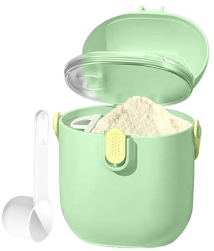 Dosatore di latte in polvere per portatile, dispenser di polvere con cucchiaio | deposito antipolvere per viaggi in auto, asili e passeggini madri attive