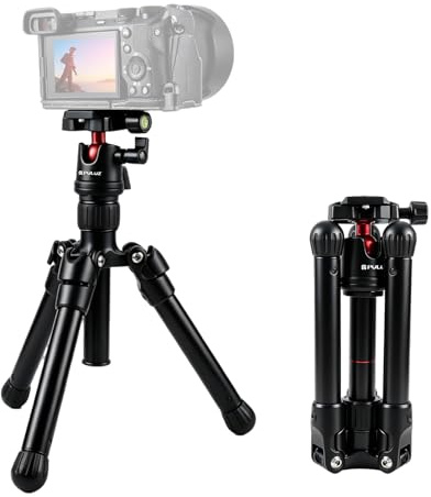 PULUZ Skrivbord ministativ 57 cm, magnesiumlegering stativfäste med 360 graders kulhuvud + standard 1/4 tum skruv för DSLR och digitalkamera, justerbar höjd: 24,5-57 cm, belastning max: 3 kg