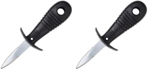 Fackelmann Cuchillo para ostras de acero inoxidable y mango de polipropileno negro 19,5x5cm. 1ud. (Paquete de 2)