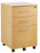 MMT Aktenschrank mit 3 Schubladen, mobiler Sockel mit Hängemappen, Buche, 42 cm breit x 43,5 cm tief x 68 cm hoch