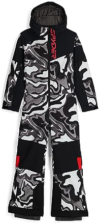 Spyder Jupiter Skianzug für Jungen und Jugendliche, Schwarze Kombo, 16