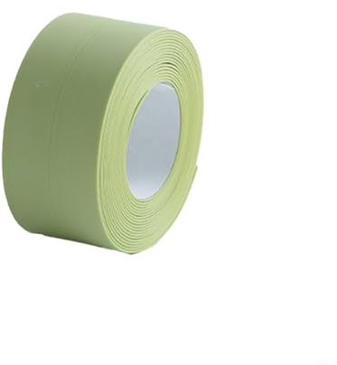 CNANRNANC Bande d'étanchéité en PVC pour salle de bain, salle de bain, toilettes - Résistant à la moisissure - Pour l'étanchéité des baignoires, des panneaux et des bacs de douche (vert)