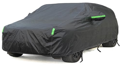 BEXITA Autoabdeckung wasserdichte Autoplane für Regen Sonne Staub Schutz mit Baumwollfutter Atmungsaktiv Autoabdeckung Schwarz Vollgarage Wagon; Größe L: Max490cm