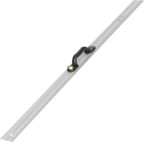 Hardys Aluminium Metal Ruler & Spirit Level - 1m (1000mm) Length | Inch & Cm Measurements, 180 Degree Spirit Gauge, Handle - Vertical & Horizontal Levels - Professional Hand Tools
