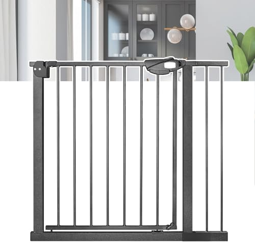 FIVMEN Trappskydd 80 cm, dörrskyddsgaller utan borrning, N Stop Safety dörr- och trappgrind med bilstängning, barnskyddsgrind, hundar, baby, skyddsgaller, för 85–95 cm (svart)