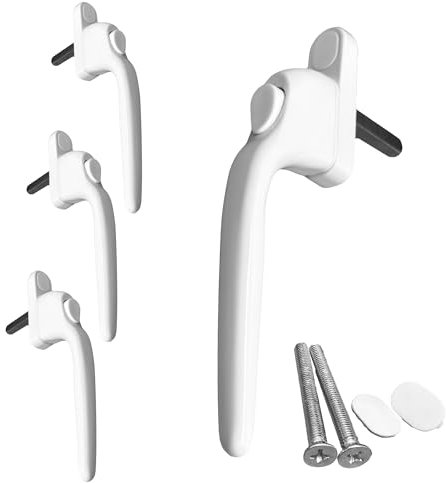 uPVC White Window Handle Double Glazing Non Locking Espag Lock PVC Pack of 4