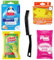 Discos de limpieza de inodoro Duck Fresh, con cepillo para grietas, limpiador de inodoro espumoso milagroso de color rosa, estropajo de esponja antiarañazos y guantes de goma extra fuertes