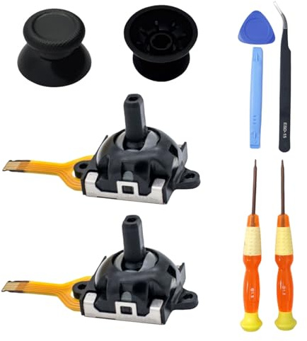 Hzxkqmil Joystick de Repuesto Stick Analógico para MSI Claw A1M Consola, Incluye 2 Módulo de Sensor de Joysticks 2 Agarre del Pulgar Kit de Reparación para MSI Claw Gaming Handheld, Negro
