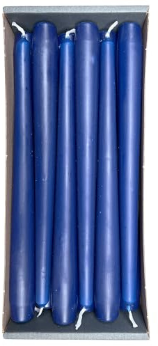Nordring 12 candele a punta 2,3 cm x 25 cm di altezza blu scuro – Certificazione RAL, antigoccia e ruvida, circa 8 ore di durata – decorazione da tavolo e candelabri