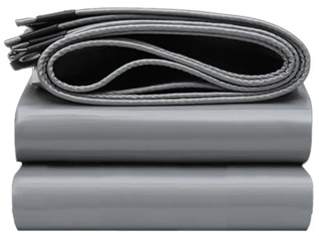 450g kraftig vattentät presenning med öljetter for trädgårdstrampolin, träbil, båt, camping eller trädgårdsskötsel(Gray,280cmx480cm)