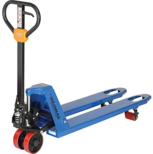 Global Industrial High Capacity Narrow Aisle Pallet Jack, 18 W x 48 L Forks, 5500 lb. Capacity, Manual Duty Pallet Truck for Warehouse, Manufacturing and Retail