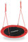 Relaxdays Unisex – Erwachsene, rot Nestschaukel, Outdoor Schaukel für Kinder, Ø 110 cm, bis 100 kg, rund, Garten Tellerschaukel, H x D: ca. 5 x 110 cm