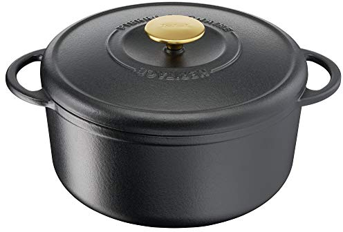 Tefal Pierre GAGNAIRE Heritage Bräter aus Stahlguss, rund, 25 cm / 5,1 l, Induktion, E2230404, Gußeisen, Schwarz