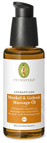 PRIMAVERA Aromapflege Muskel & Gelenk Massage Öl bio 50 ml - Aromaöl, Massageöl, Aromatherapie, ätherische Öle - Unterstützung bei der Mobilisierung von Muskeln und Gelenken - vegan