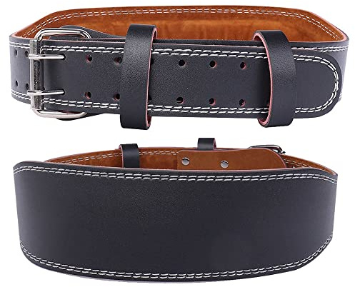 Weight Lifting Belt Back Lumbar Support Strength Training Fitness Workout Home Gym (L, Black)