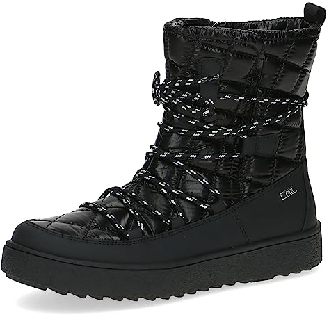 CAPRICE Damen Winterstiefeletten zum Schnüren Airmotion Gefüttert mit Reißverschluss Weite G, Schwarz (Black Comb), 41 EU