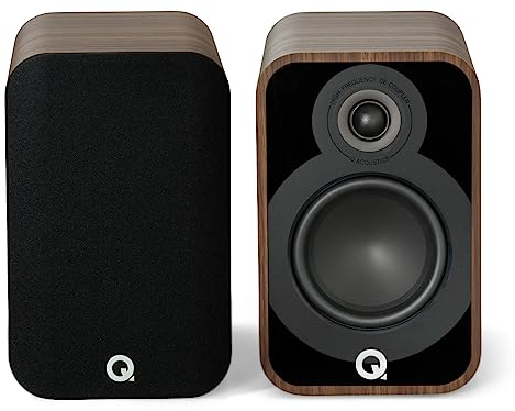Q ACOUSTICS 5020 Bookshelf Speakers Pair Santos Rosewood - 5 Mid/Bass Driver, 1 Tweeter - TV Speakers for Surround Sound System - Vinyl Record Player Speakers Hifi, Gaming PC Speakers