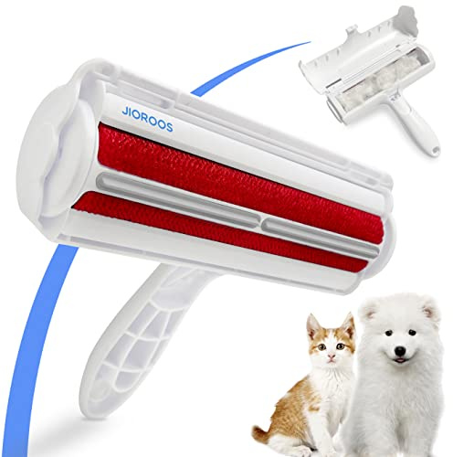 Jioroos Pet Hair Remover - Reusable Cat and Dog Hair Remover for Furniture, Couch, Carpet, Clothes, Car Seats or Bedding - Portable Lint Rollers, Self-Cleaning Base Dog and Cat Fur Removal Tool