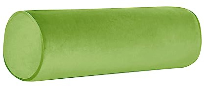 Neck Roll Pillowcases with Zipper - Full Moon Bolster/Round Cylinder Pillow Case Covers for Bedroom, Living Room, Sofa - Solid Color Neck Cervical Pillowcase Cover 18 x 6 (Lime Green)