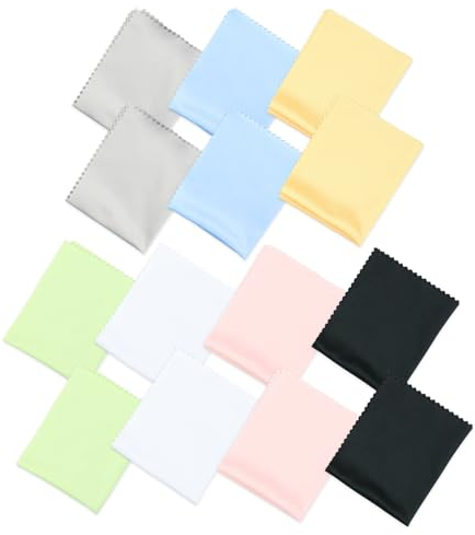14 Piezas Toallitas Limpia Gafas, Paños de Microfibra para Limpiar para la Limpieza de Los Lentes, Gafas, Tabletas, Telefonos, Cristales, Pantalla(7x 6)