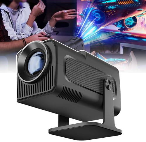 QIeAny Mini Projecteur, Projecteur Portable, Keystone Automatique + Wifi6, 1080P Natif/réglage De L'écran/Rotation À 180 Degrés, Haut-Parleur 5 W, Écran 150'' Courte Focale,Black